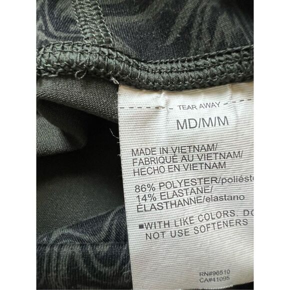 Under Armour Black Gray Green Abstract Marble Print Back Pocket Ankle Legging M - Picture 3 of 8